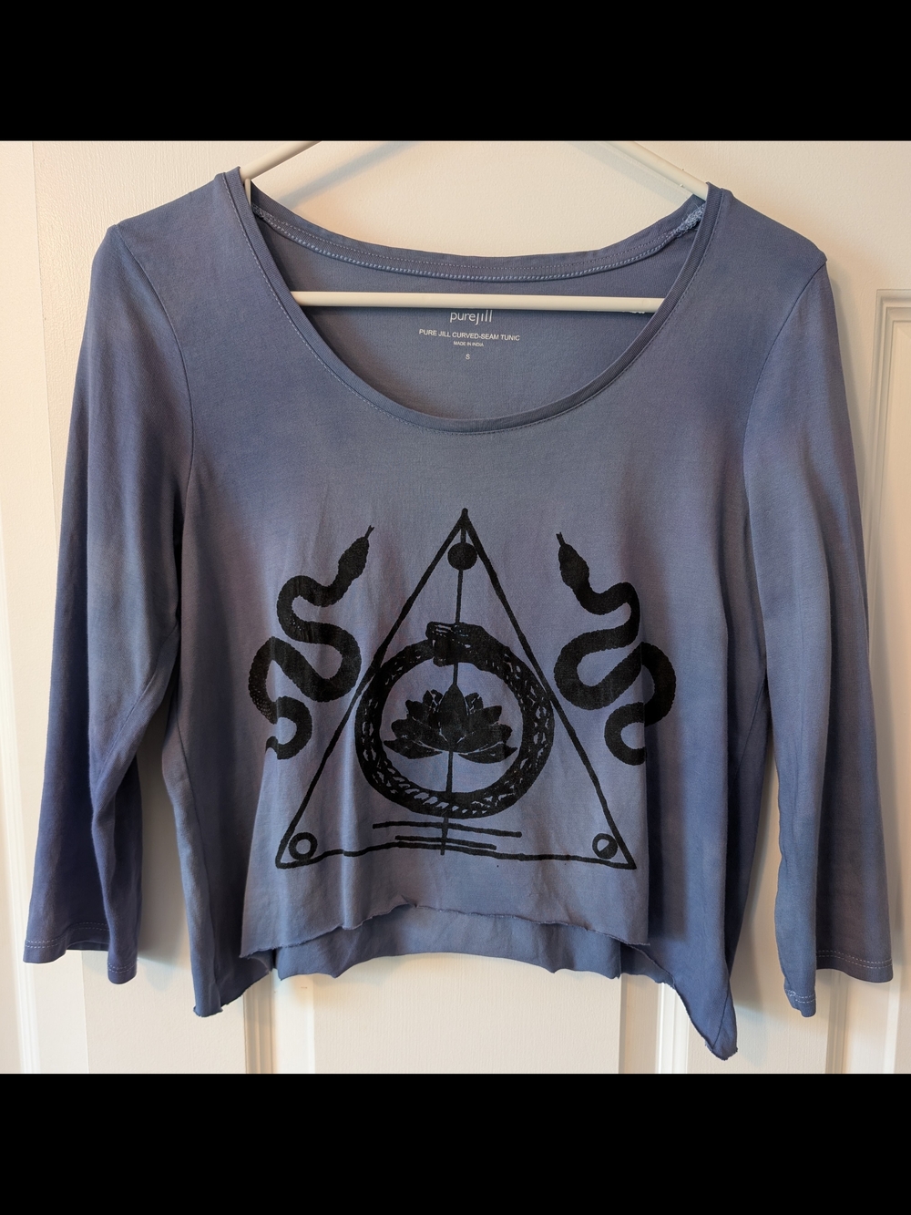 Periwinkle Graphic Scoop Neck Women's Top